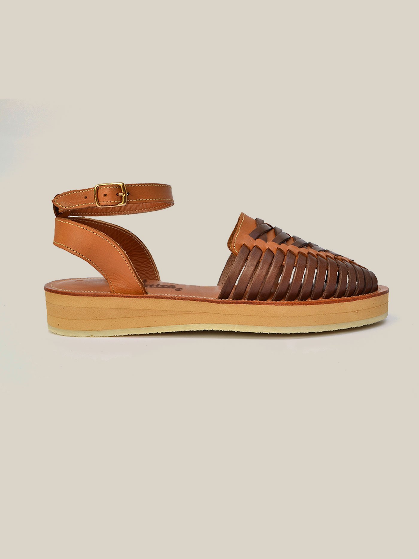 Huarache tejido moka sabia / Piel